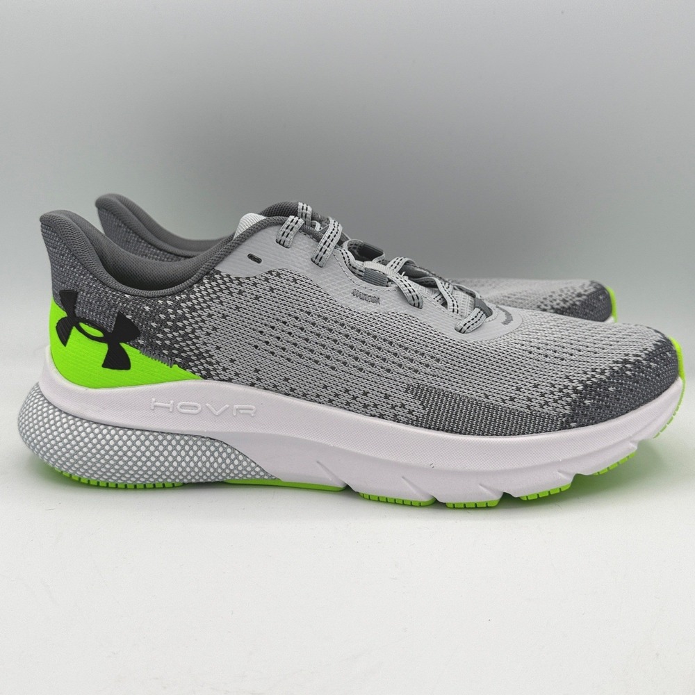 Under Armour HOVR Turbulence 2 Shoes Mens 9 Grey Lime Green Running 3026520-011
